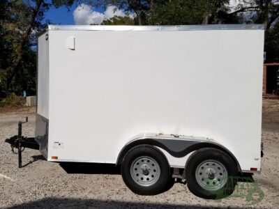 Quality Cargo 6x10 TA Trailer - White, Double Barn Doors, Side Door, Extra Height, Bar Lock - Image 5