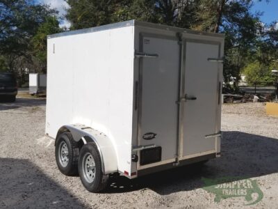 Quality Cargo 6x10 TA Trailer - White, Double Barn Doors, Side Door, Extra Height, Bar Lock - Image 7