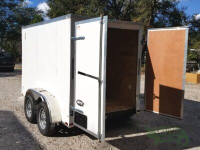 Quality Cargo 6x10 TA Trailer - White, Double Barn Doors, Side Door, Extra Height, Bar Lock - Image 6