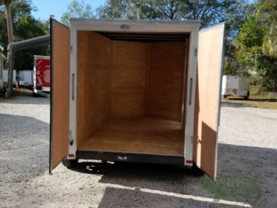 Quality Cargo 6x10 TA Trailer - White, Double Barn Doors, Side Door, Extra Height, Bar Lock - Image 8