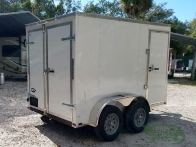 Quality Cargo 6x10 TA Trailer - White, Double Barn Doors, Side Door, Extra Height, Bar Lock - Image 11
