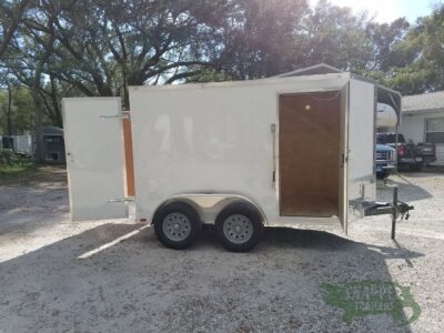 Quality Cargo 6x10 TA Trailer - White, Double Barn Doors, Side Door, Extra Height, Bar Lock - Image 12