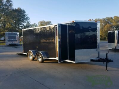 South Georgia Cargo 7x16 TA Trailer - Black, Ramp, Side Door, Split Axles - Image 13