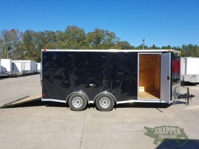 South Georgia Cargo 7x16 TA Trailer - Black, Ramp, Side Door, Split Axles - Image 11