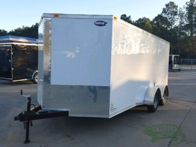South Georgia Cargo 7x16 TA Trailer - White, Ramp, Side Door, Split Axles - Image 3