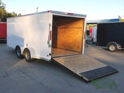 South Georgia Cargo 7x16 TA Trailer - White, Ramp, Side Door, Split Axles - Image 6