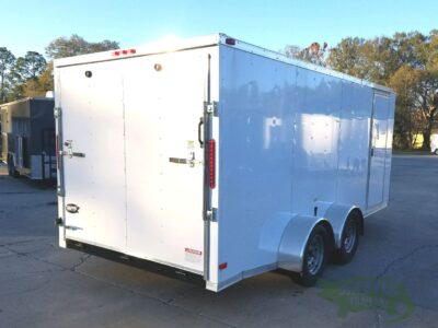 South Georgia Cargo 7x16 TA Trailer - White, Ramp, Side Door, Split Axles - Image 11
