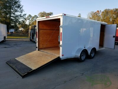 South Georgia Cargo 7x16 TA Trailer - White, Ramp, Side Door, Split Axles - Image 10