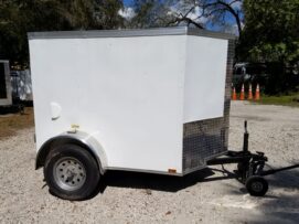 Quality Cargo 5x6 SA Trailer - White, Ramp, Side Vents