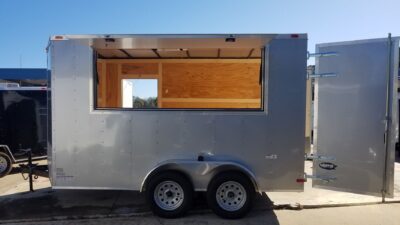 South Georgia Cargo 7x12 TA Trailer - Silver Frost, Barn Doors, Side Door, Concession Door, Extra Height - Image 4