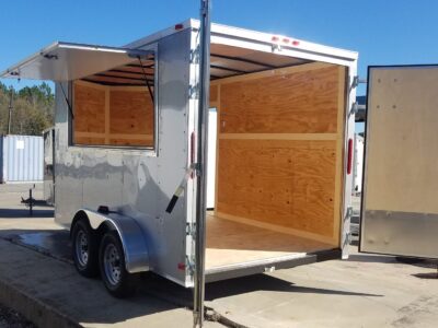 South Georgia Cargo 7x12 TA Trailer - Silver Frost, Barn Doors, Side Door, Concession Door, Extra Height - Image 6