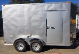 South Georgia Cargo 7x12 TA Trailer - Silver Frost, Barn Doors, Side Door, Concession Door, Extra Height
