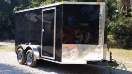 South Georgia Cargo 7x10 TA Trailer - Black, Ramp, Side Door