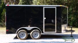 South Georgia Cargo 7x12 TA Trailer - Black, Ramp, Side Door