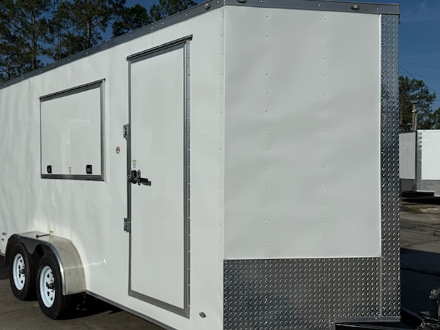 Freedom Trailers  7x16TA2L - Wh, R, RVBL, +12 Height, 1x3x5 Conc Door w GlassScreens - Image 2