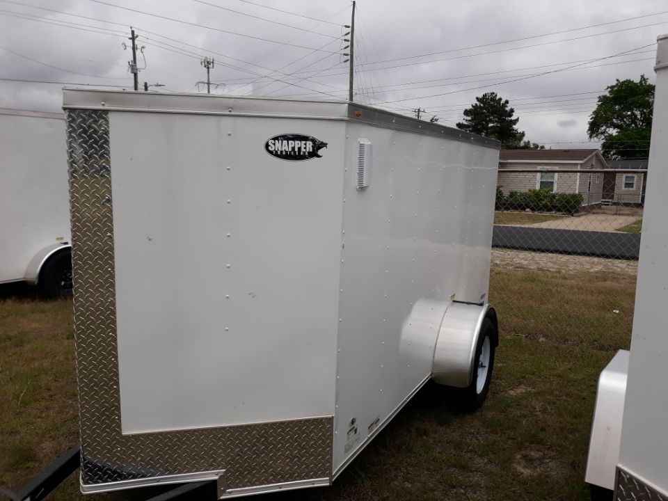 Freedom Trailers 5x10 SA Trailer - White, Barn Door - Image 2