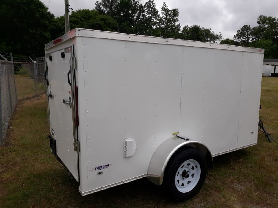 Freedom Trailers 5x10 SA Trailer - White, Barn Door - Image 4