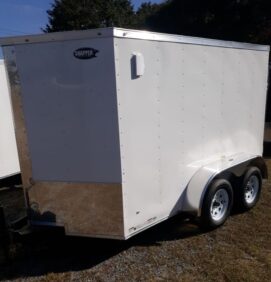 Alternative view of Freedom Trailers 6x10 TA Trailer - White, Barn Doors, Side Door, Extra Height