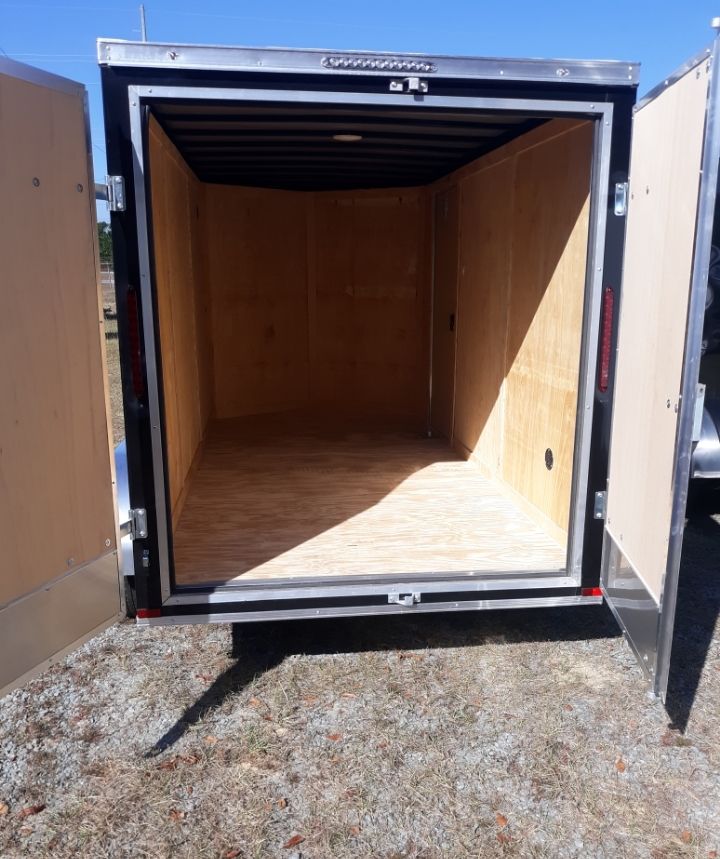 Freedom Trailers 6x12 TA Trailer - Black, Double Barn Doors, Side Door, Extra Height - Image 3