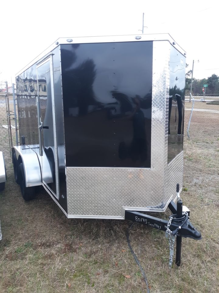 Freedom Trailers 6x12 TA Trailer - Black, Ramp, Side Door, Extra Height