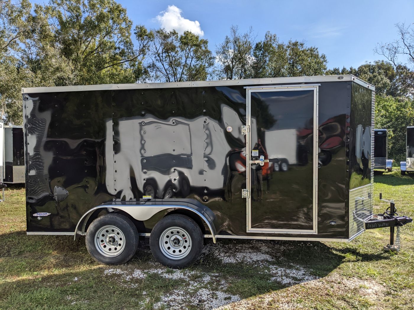Freedom Trailers 6x14 TA Trailer - Black, Ramp, Side Door, Extra Height