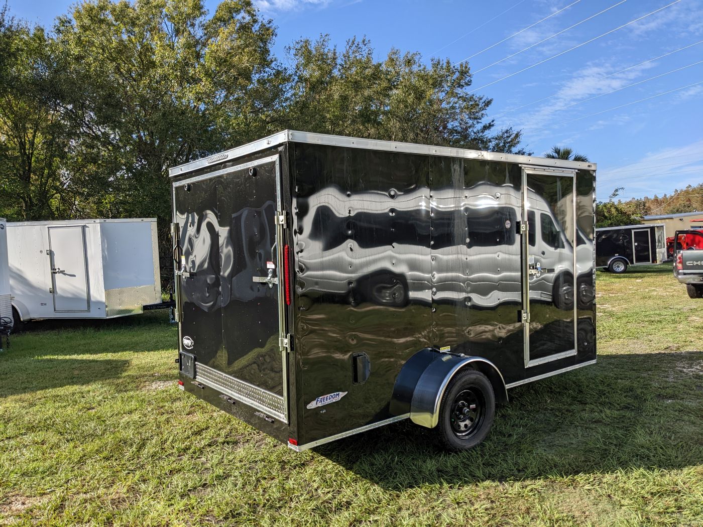 Freedom Trailers 7x12 SA Trailer - Black, Ramp, Side Door, Brakes, Extra Height - Image 7