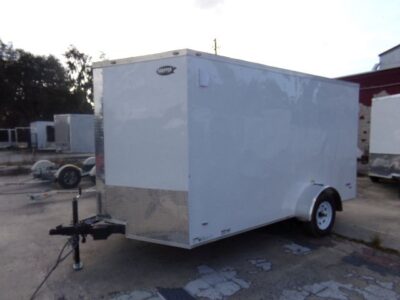 Freedom Trailers 7x12 SA Trailer - White, Double Barn Doors, Side Door, Brakes, Extra Height - Image 3