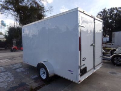 Freedom Trailers 7x12 SA Trailer - White, Double Barn Doors, Side Door, Brakes, Extra Height - Image 4
