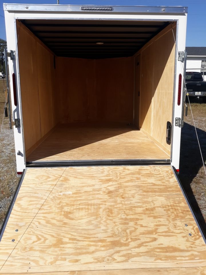 Freedom Trailers 7x12 SA Trailer - White, Ramp, Side Door, Brakes, Extra Height - Image 3