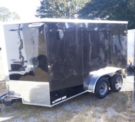 Alternative view of Freedom Trailers 7x12 TA Trailer - Black, Ramp, Side Door, Extra Height