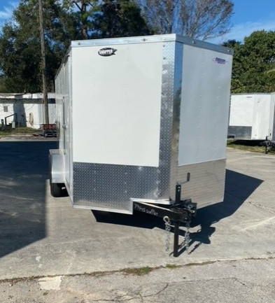 Freedom Trailers 7x14 TA Trailer - White, Double Doors, Side Door, Extra Height
