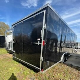 Alternative view of Diamond Cargo 8.5x24 TA Trailer - Black, Ramp, Side Door, D-Rings