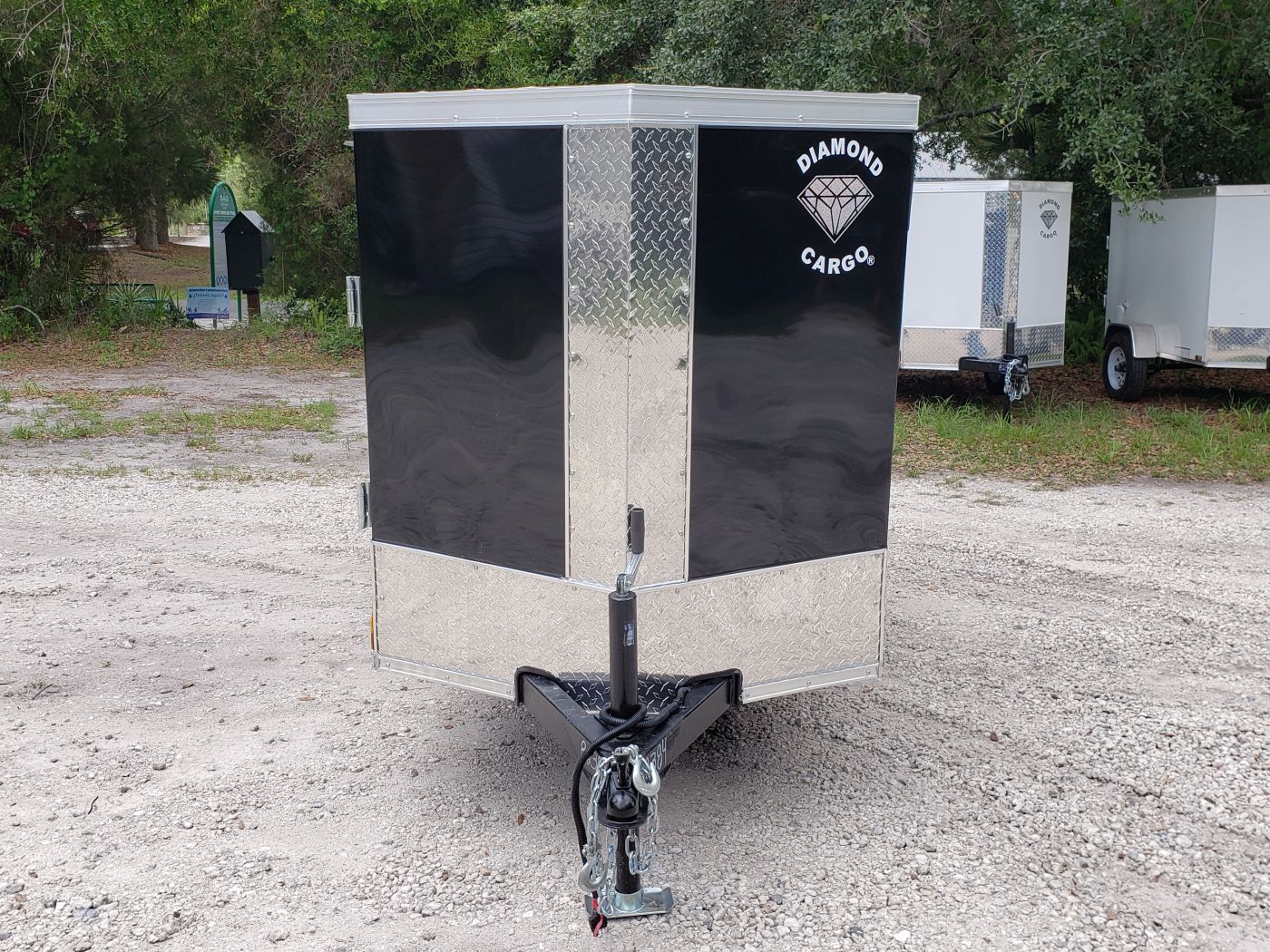 Diamond Cargo 4x8 SA Trailer - Black, Rear Single Door, Side Door - Image 17