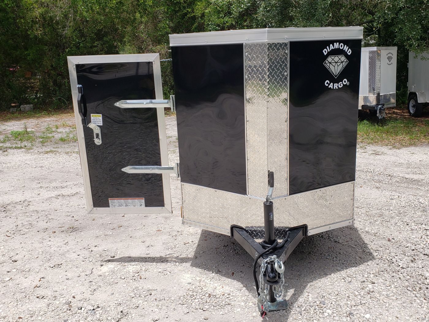Diamond Cargo 4x8 SA Trailer - Black, Rear Single Door, Side Door - Image 15