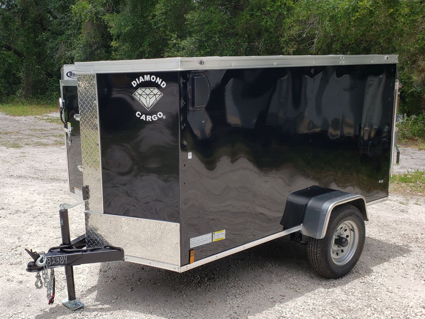 Diamond Cargo 4x8 SA Trailer - Black, Rear Single Door - Image 2