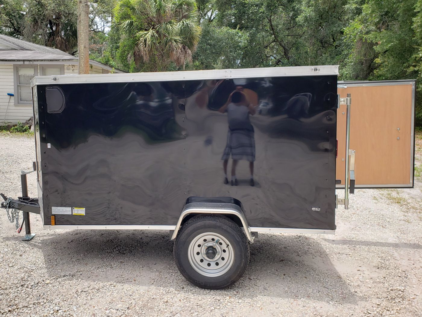 Diamond Cargo 4x8 SA Trailer - Black, Rear Single Door - Image 4