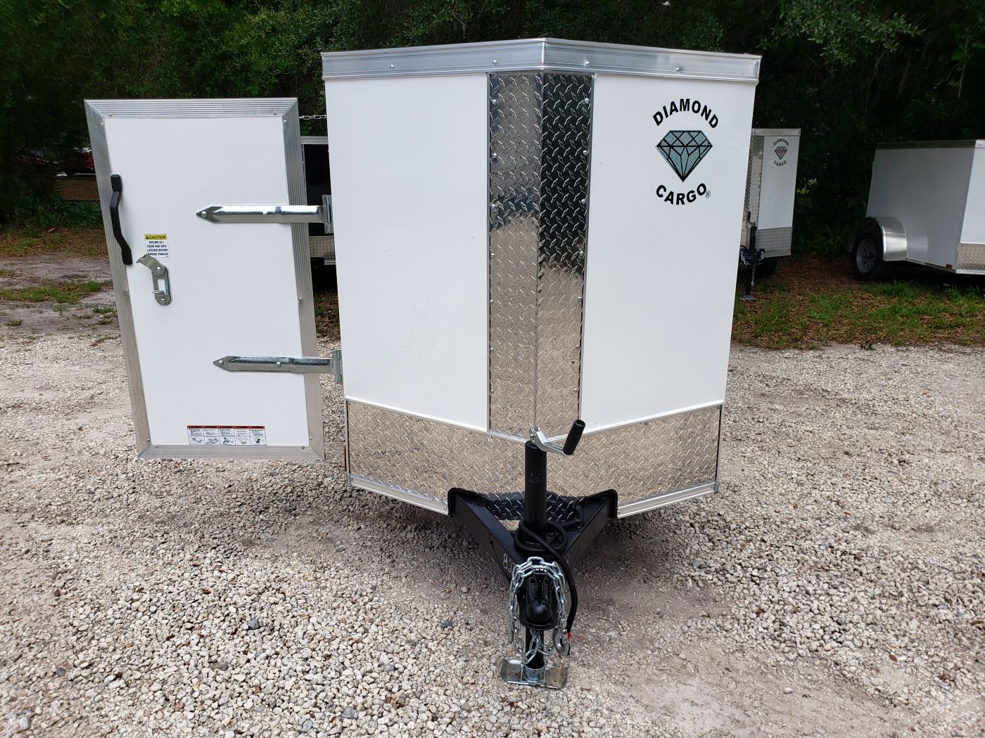 Diamond Cargo 4x8 SA Trailer - White, Rear Single Door, Side Door - Image 15