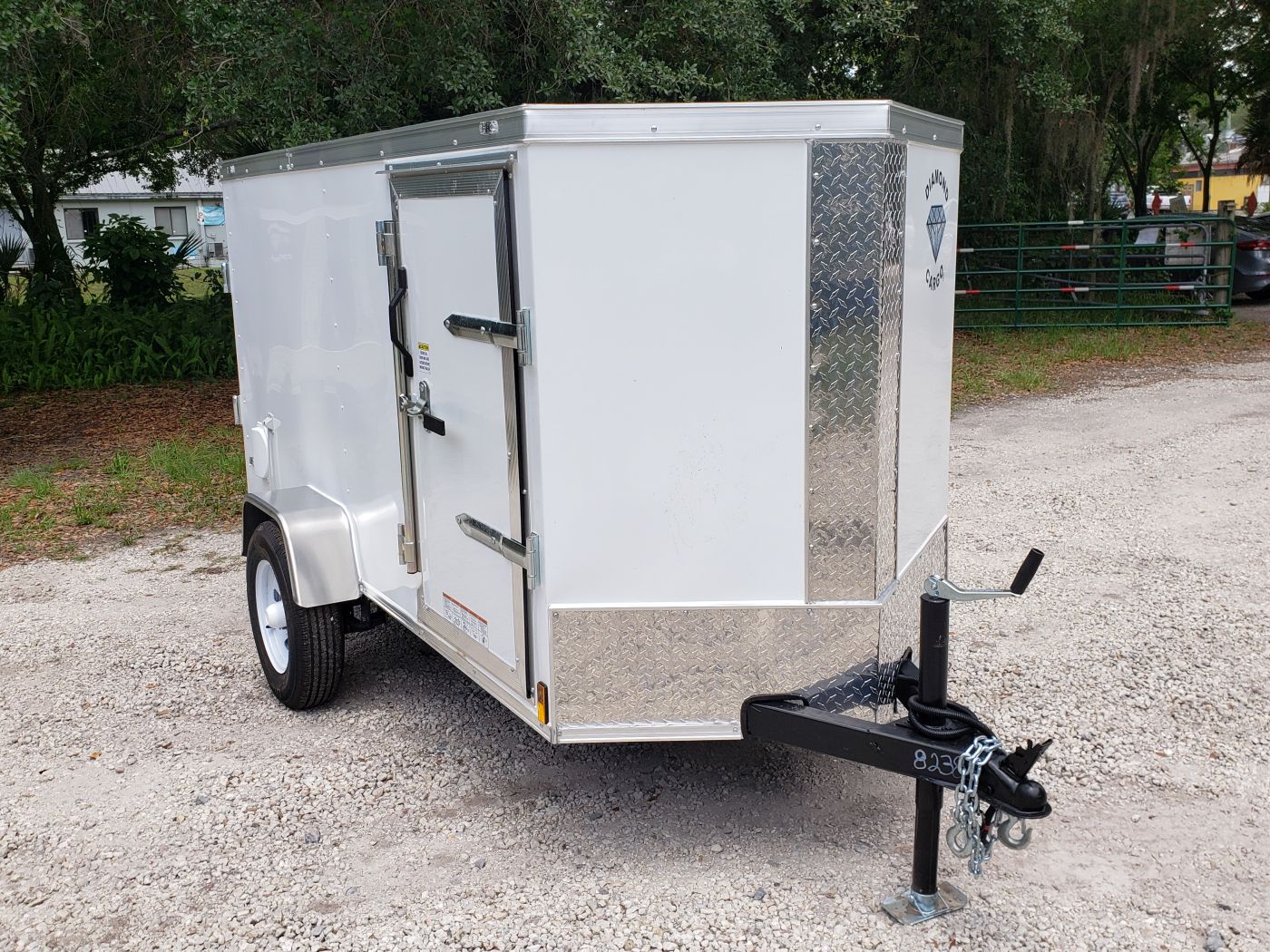 Diamond Cargo 4x8 SA Trailer - White, Rear Single Door, Side Door - Image 16