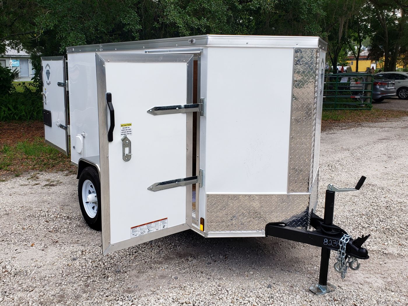 Diamond Cargo 4x8 SA Trailer - White, Rear Single Door, Side Door - Image 14