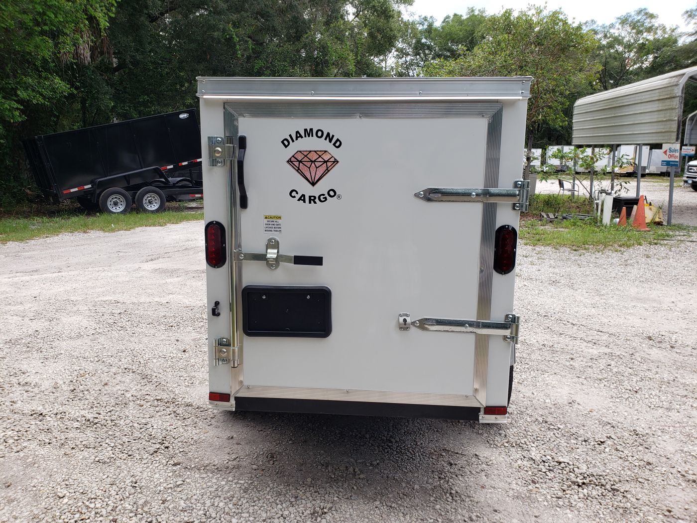 Diamond Cargo 4x8 SA Trailer - White, Rear Single Door, Side Door - Image 9