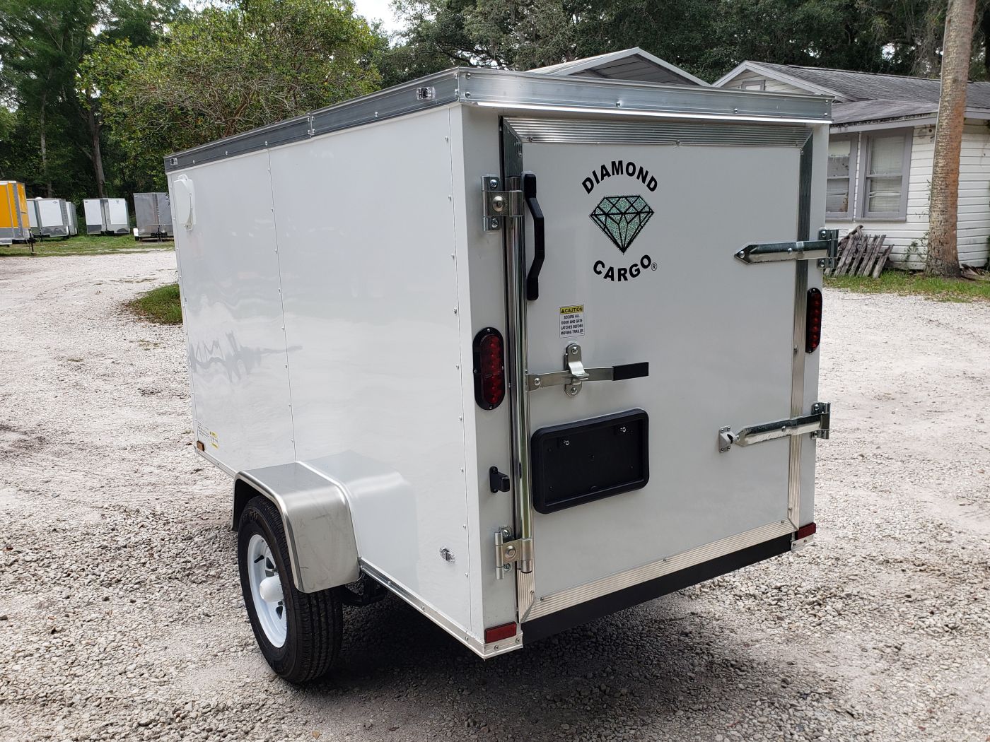 Diamond Cargo 4x8 SA Trailer - White, Rear Single Door, Side Door - Image 7