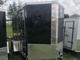 Alternative view of Diamond Cargo 5x10 SA Trailer - Black, Ramp, Side Door, Extra Height, Window
