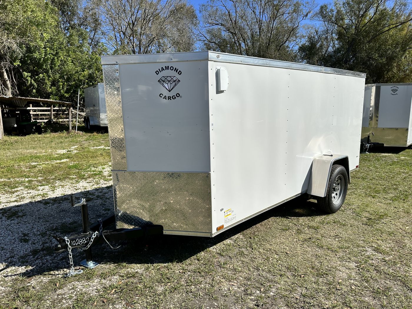 Diamond Cargo 5x12 SA Trailer - White, Ramp, Side Door - Image 2