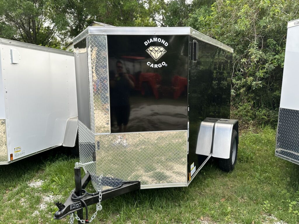 Diamond Cargo 5x8SAL Blk, R, RV, Side Vents Snapper Trailers