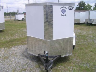 Diamond Cargo 5x8 SA Trailer - White, Rear Ramp, Side Door - Image 2