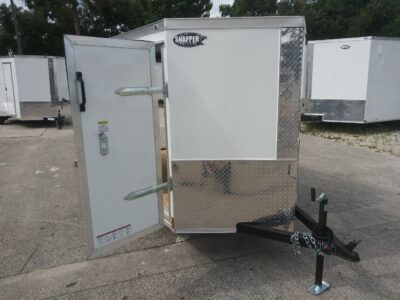 Diamond Cargo 5x8 SA Trailer - White, Rear Ramp, Side Door - Image 5