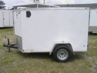Diamond Cargo 5x8 SA Trailer - White, Rear Ramp, Side Door - Image 13