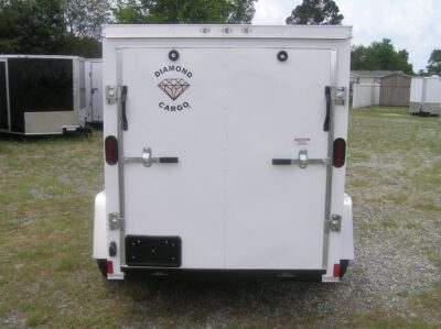 Diamond Cargo 5x8 SA Trailer - White, Rear Ramp, Side Door - Image 9