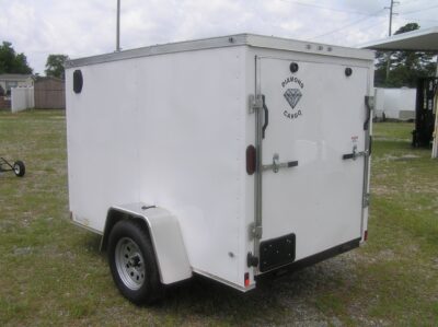 Diamond Cargo 5x8 SA Trailer - White, Rear Ramp, Side Door - Image 11