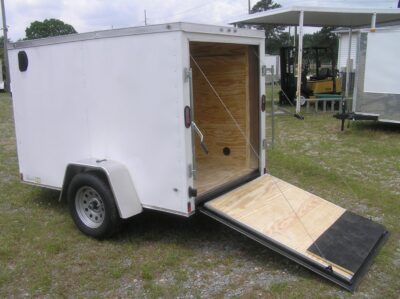 Diamond Cargo 5x8 SA Trailer - White, Rear Ramp, Side Door - Image 12